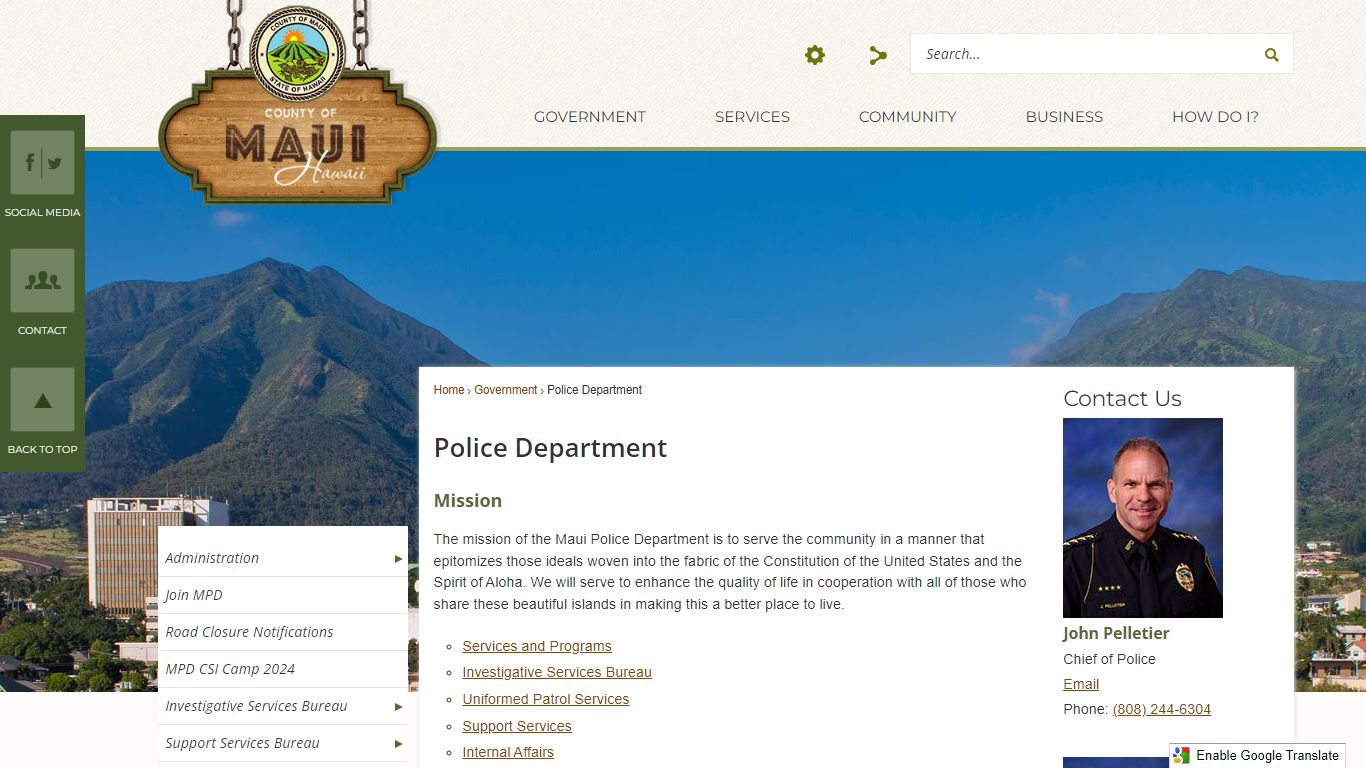 Police Department | Maui County, HI - Official Website